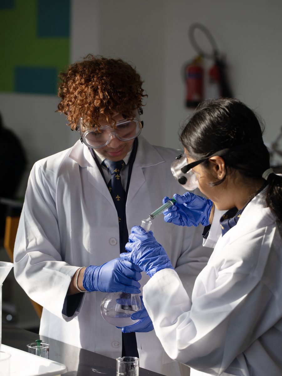 Two pupils at work in the science laboratory